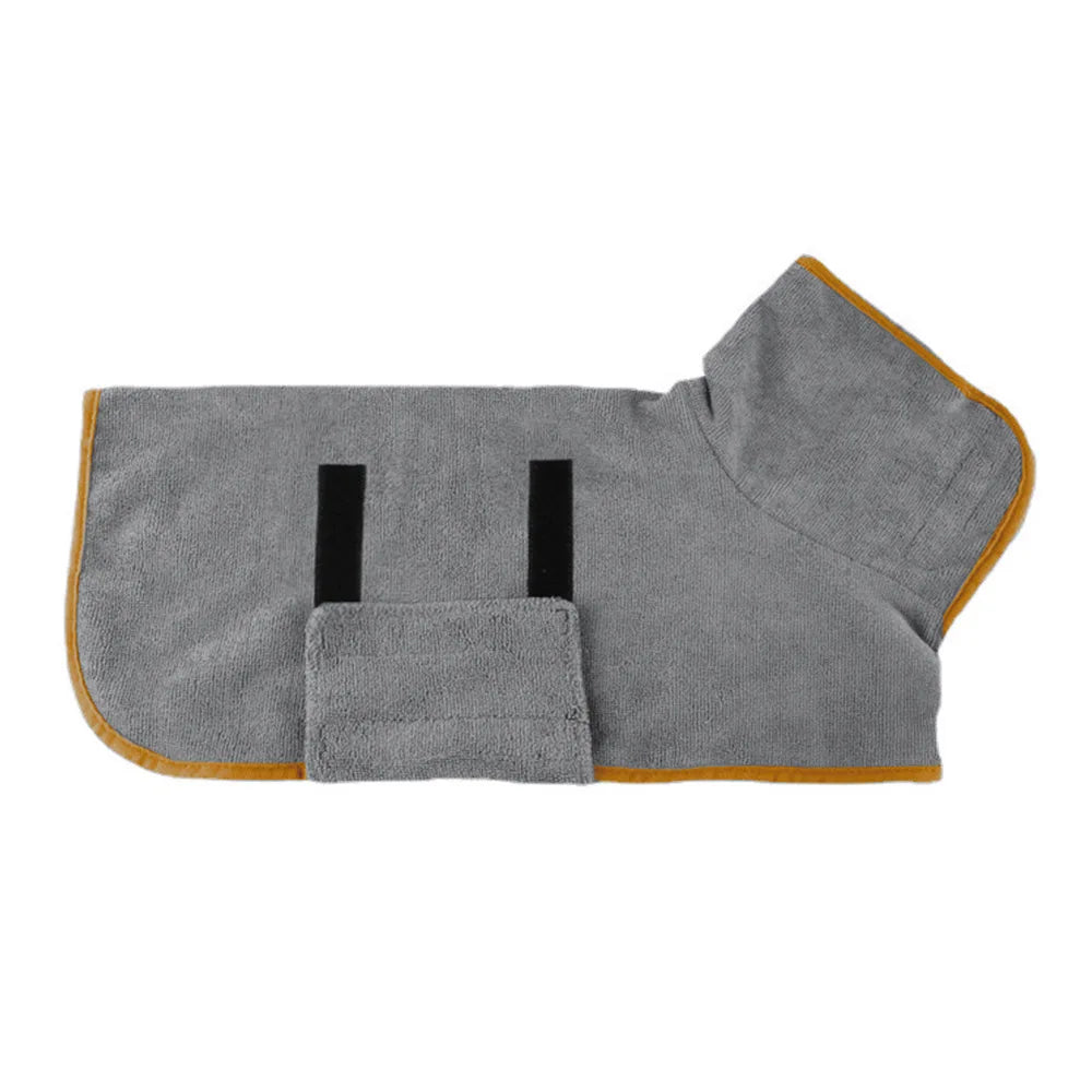 Pet Bathrobe - Highly Absorbent Dog Drying Coat Quick Dry Adjustable Robe - ZOOMNSTORE