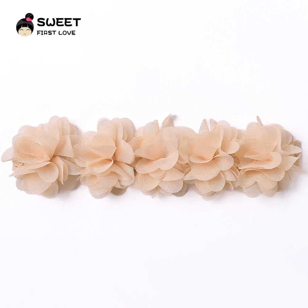 Pink Baby Flower Headband Pink Chiffon Hair Bands Handmade DIY Headwear Hair Accessories for Kids Children Newborn Toddler - ZOOMNSTORE