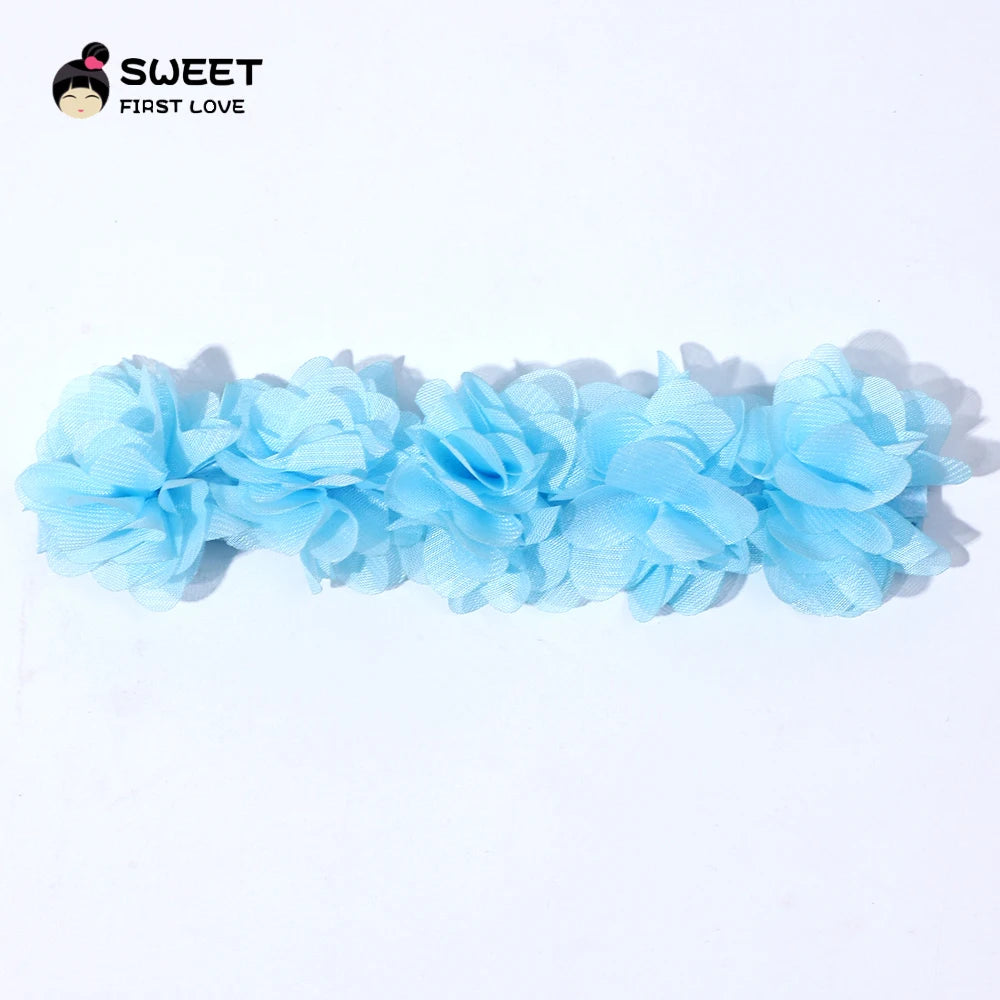 Pink Baby Flower Headband Pink Chiffon Hair Bands Handmade DIY Headwear Hair Accessories for Kids Children Newborn Toddler - ZOOMNSTORE