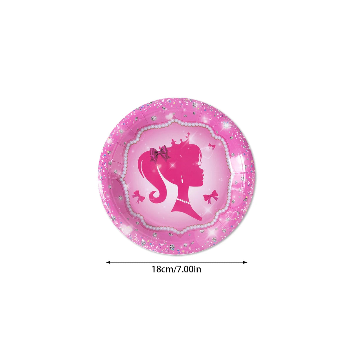 Pink Princess Party Tableware Set - Disposable Plates Cups Napkins for Girls Birthday or Baby Shower - ZOOMNSTORE