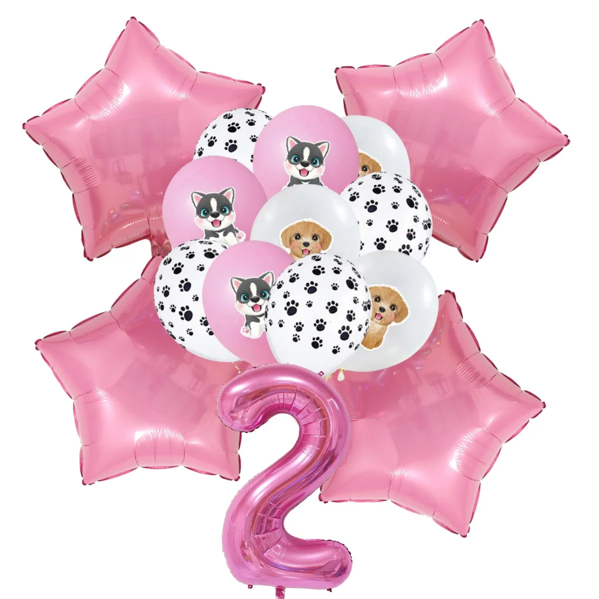 Pink Puppy Paw Birthday Party Supplies - Disposable Tableware Decorations - ZOOMNSTORE