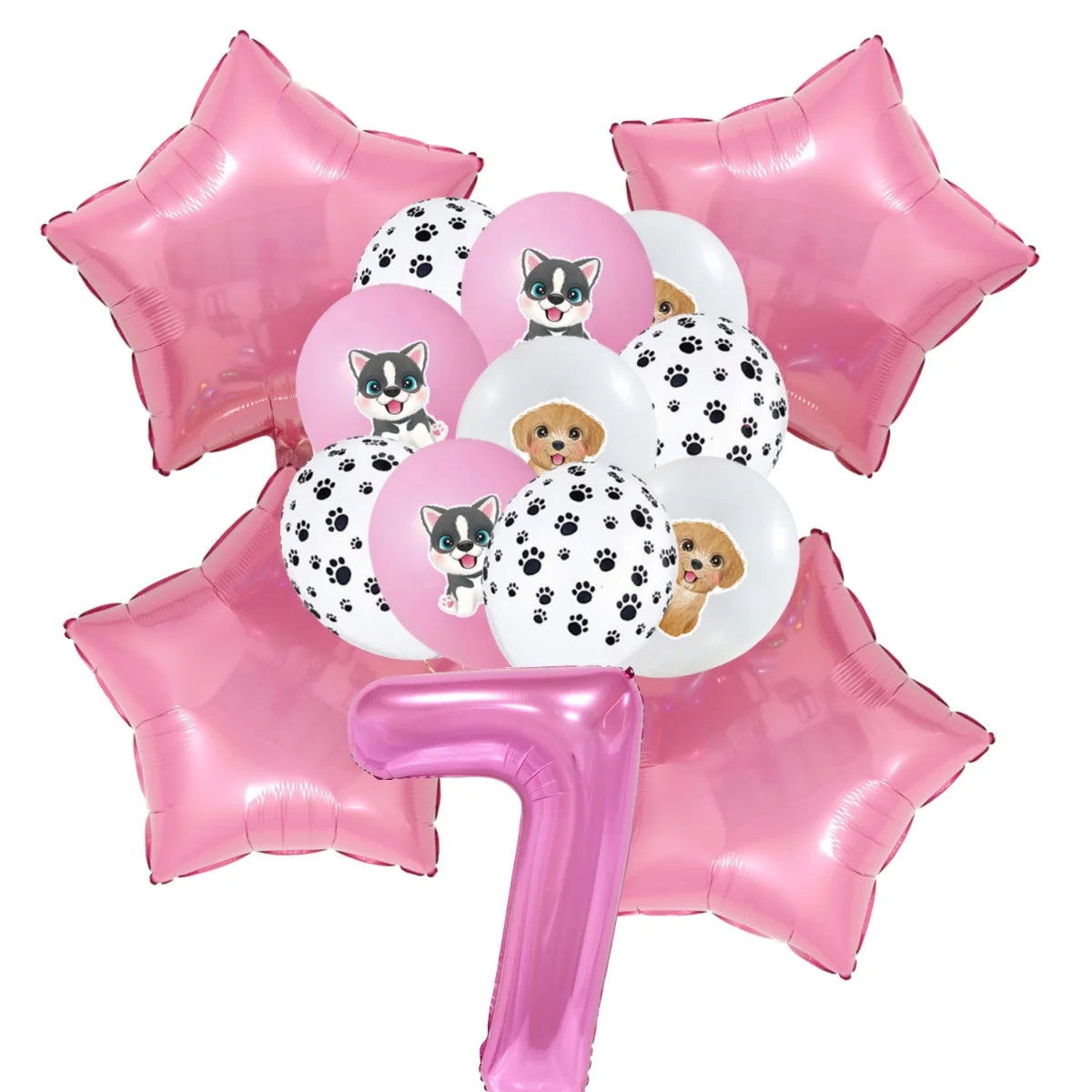 Pink Puppy Paw Birthday Party Supplies - Disposable Tableware Decorations - ZOOMNSTORE