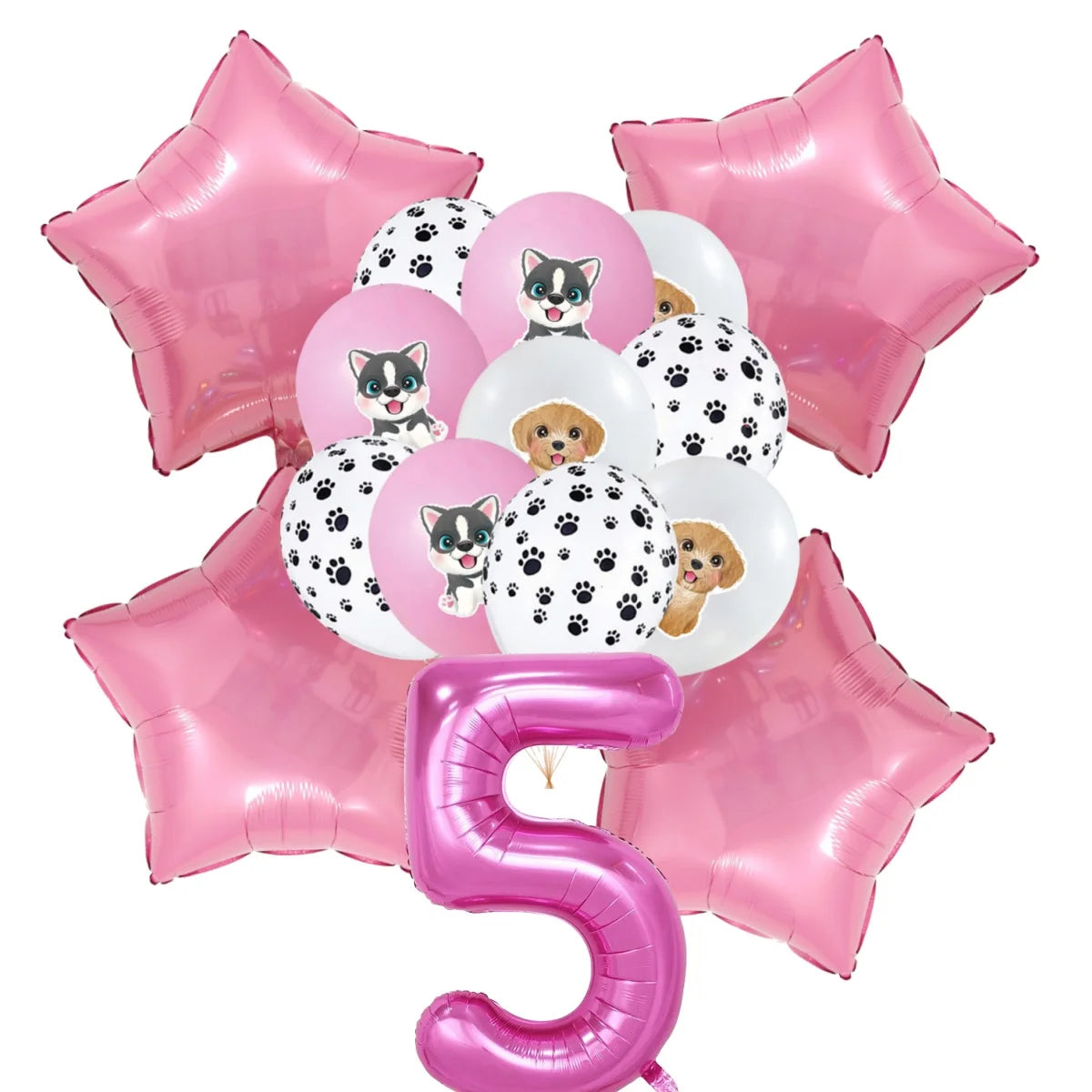 Pink Puppy Paw Birthday Party Supplies - Disposable Tableware Decorations - ZOOMNSTORE