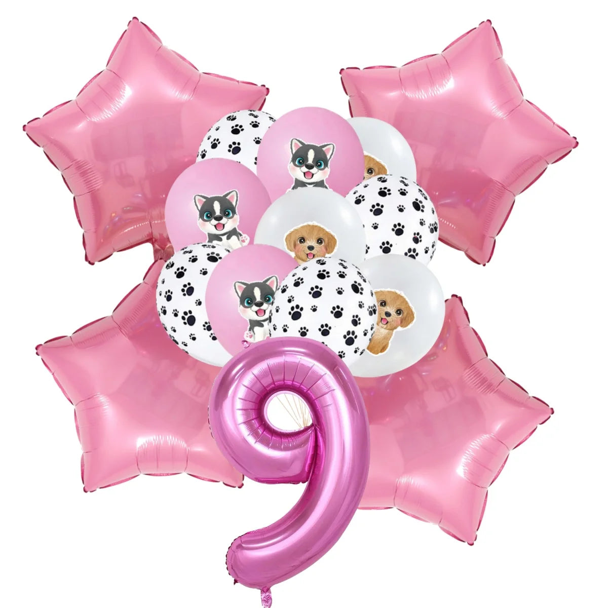 Pink Puppy Paw Birthday Party Supplies - Disposable Tableware Decorations - ZOOMNSTORE