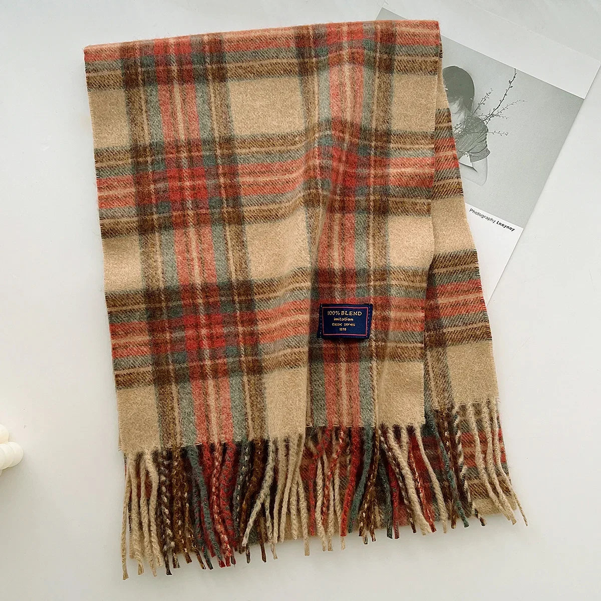 Plaid Cashmere Scarf - Warm Winter Shawl for Men and Women - ZOOMNSTORE