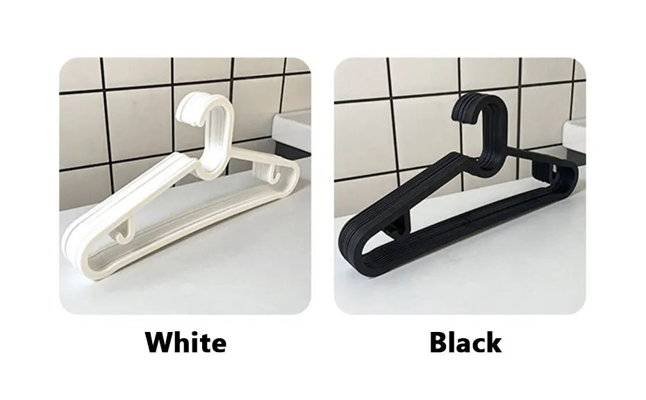 Plastic Clothes Hangers - 10Pcs Durable ABS Plastic Hanger Set | Non Slip Closet Space Saver - ZOOMNSTORE