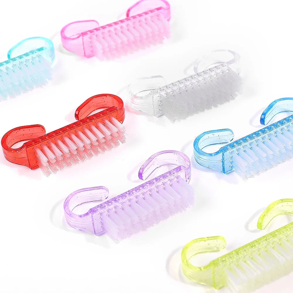Plastic Nail Brushes - Soft Cleaning Scrubbing Tools for Nail Art Manicure - ZOOMNSTORE