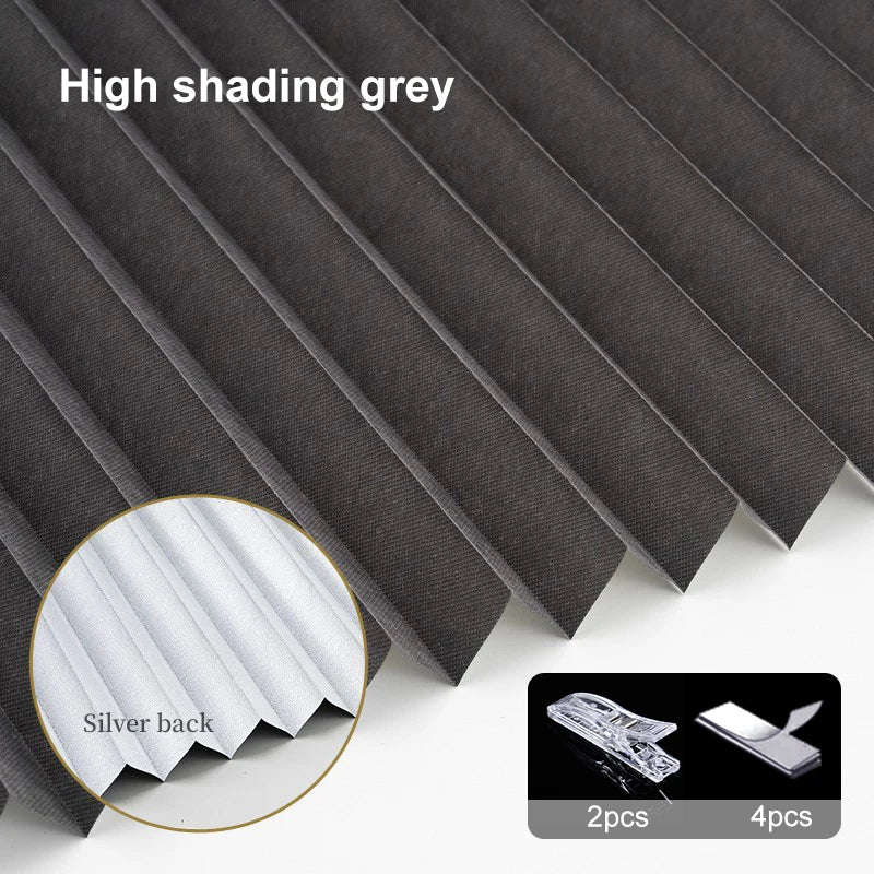 Pleated Blackout Blind – Self-Adhesive Window Shade Curtain for Bathroom & Kitchen - ZOOMNSTORE