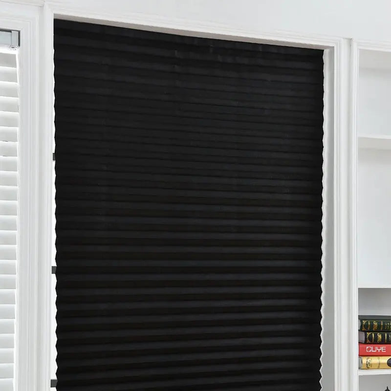 Pleated Self-Adhesive Window Shades - Non-Woven Semi-Shading Blinds for Home Decor - ZOOMNSTORE