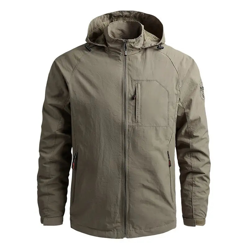 Plus Size Mens Waterproof Outdoor Jacket - Breathable Windbreaker Rain Coat for Fishing Camping - ZOOMNSTORE