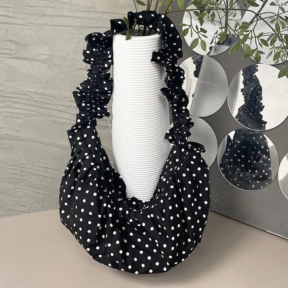 Polka Dot Hobo Bag - Large Capacity Fashion Shoulder Vintage Tote for Travel - ZOOMNSTORE