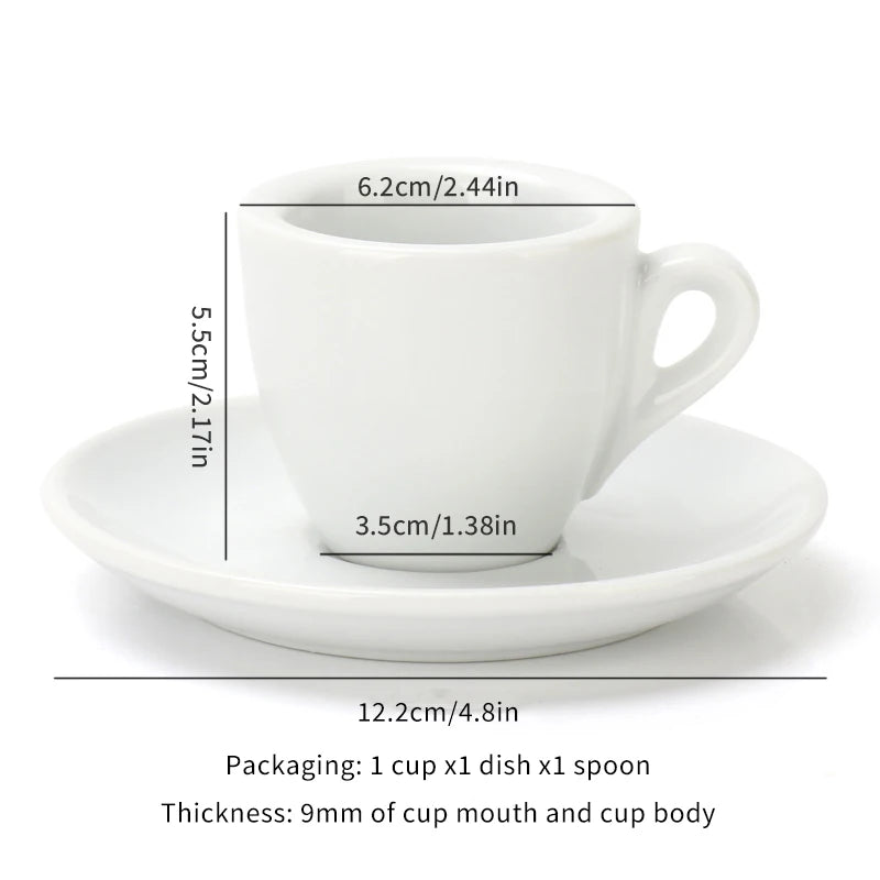 Porcelain Espresso Cup Set – 50ml Ceramic Coffee Cup Saucer With Spoon - ZOOMNSTORE
