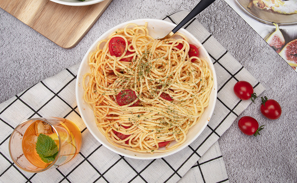 Porcelain Pasta Bowls Set - 22 Ounce Ceramic Serving Bowls 6 Pack Dishwasher Safe - ZOOMNSTORE