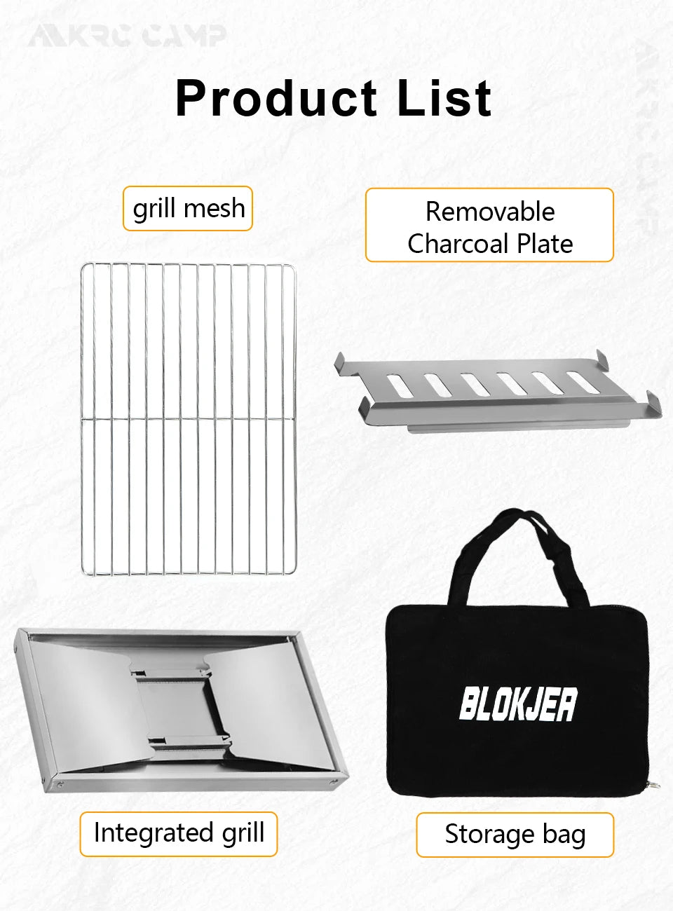 Portable Camping Grill Stainless Steel Outdoor Barbecue Grill - Folding Firewood Stove - ZOOMNSTORE