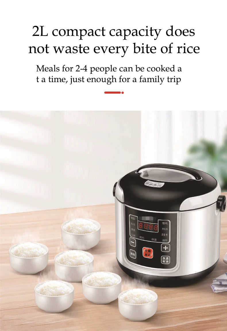 Portable Car Rice Cooker - 2L Electric Multi-Cooker Food Steamer for 12V24V Vehicles - ZOOMNSTORE