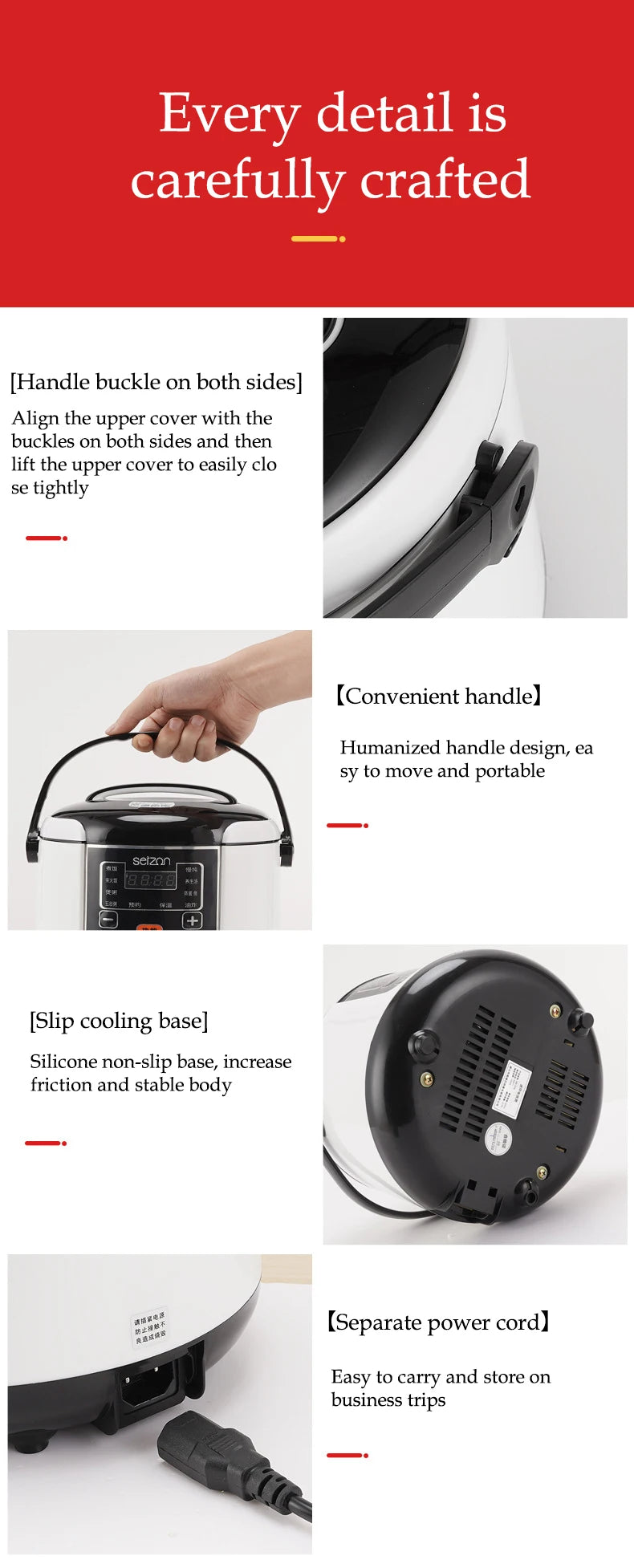 Portable Car Rice Cooker - 2L Electric Multi-Cooker Food Steamer for 12V24V Vehicles - ZOOMNSTORE