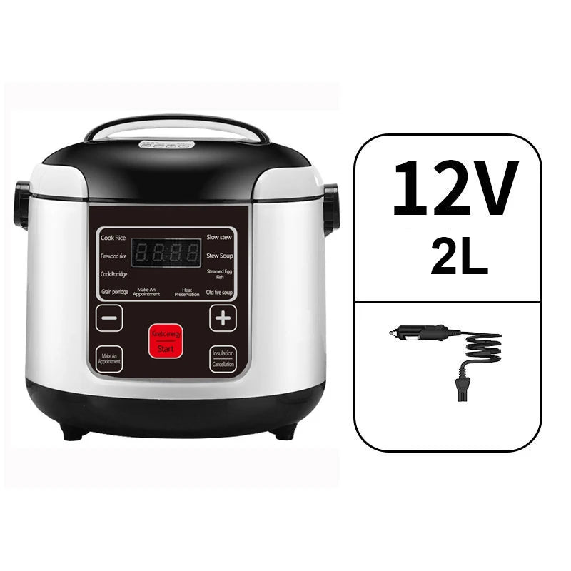 Portable Car Rice Cooker - 2L Electric Multi-Cooker Food Steamer for 12V24V Vehicles - ZOOMNSTORE