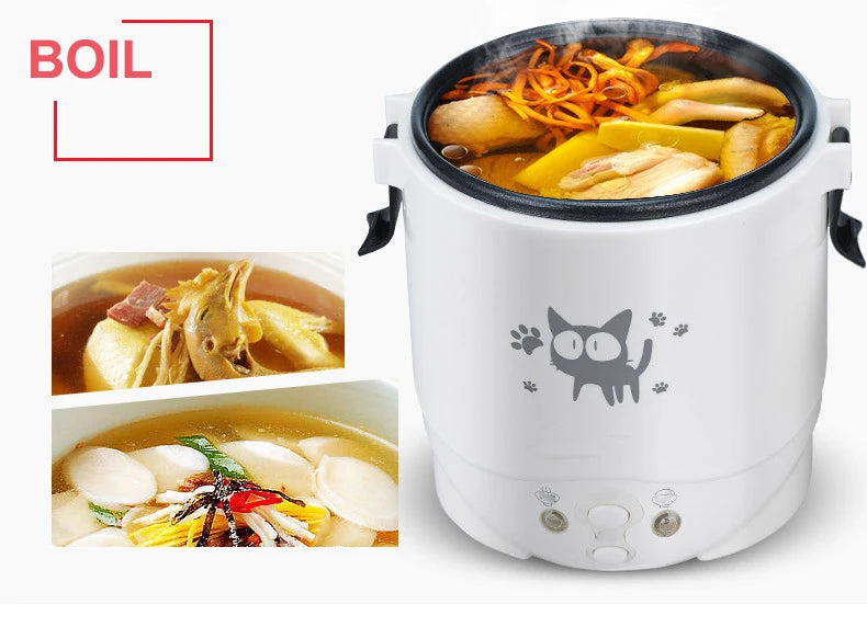 Portable Electric Rice Cooker - Multi-Cooker for Home Vehicle 12V24V220V - ZOOMNSTORE