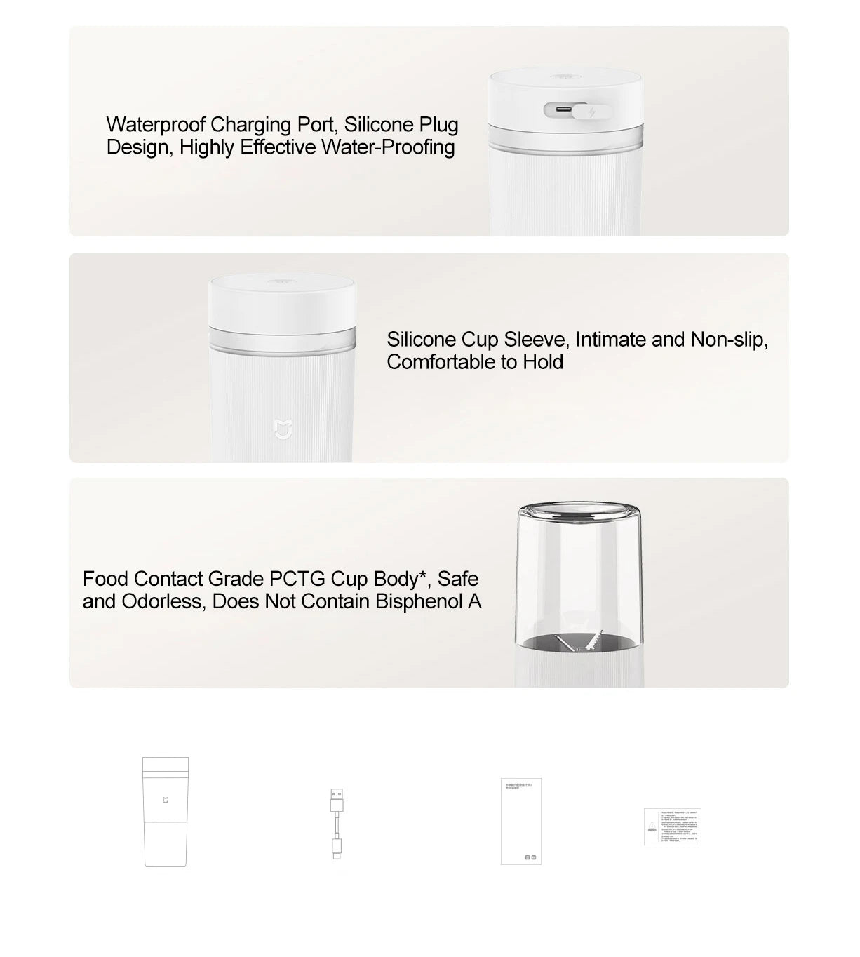 XIAOMI MIJIA Portable Juicer - Electric Fruit Blender Juice Extractor - ZOOMNSTORE