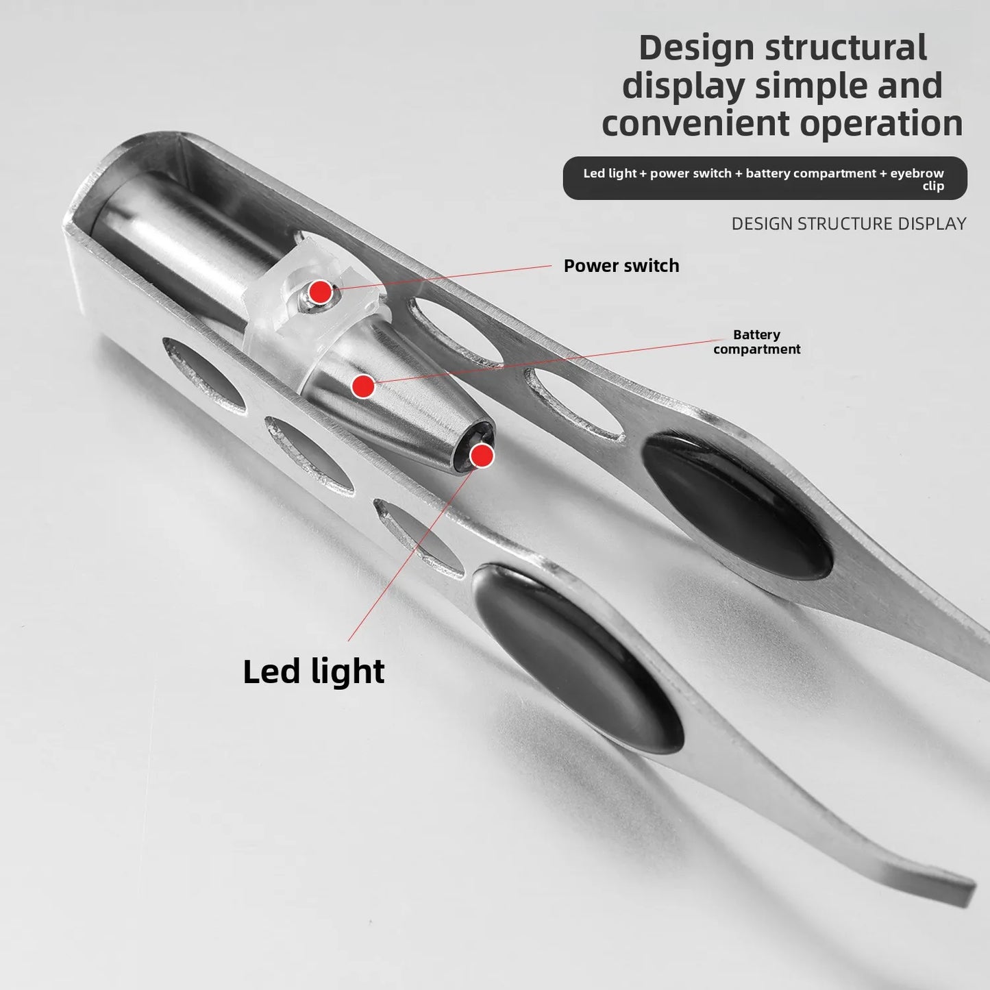 Portable Stainless Steel Eyebrow Hair Remover with LED Light - ZOOMNSTORE