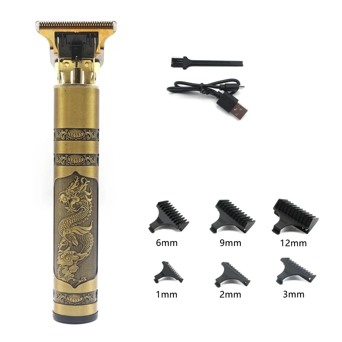 Professional T9 Beard Trimmer - Metal Body Hair Clipper with Stainless Steel Blade - ZOOMNSTORE