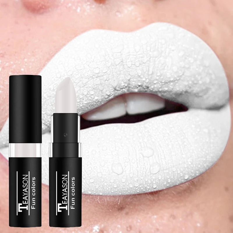 Punk Dark Wine Red Lipstick - Waterproof Matte Makeup with Black and White Lip Gloss - ZOOMNSTORE
