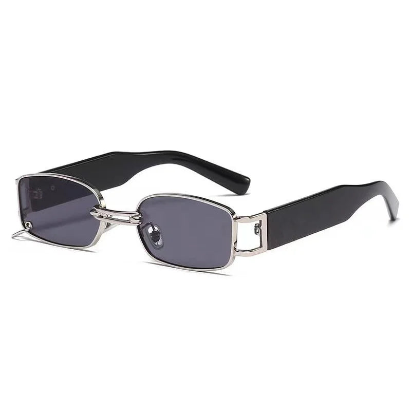 Punk Square Sunglasses - Luxury Small Frame Metal Mirror Oculos De Sol for Women - ZOOMNSTORE