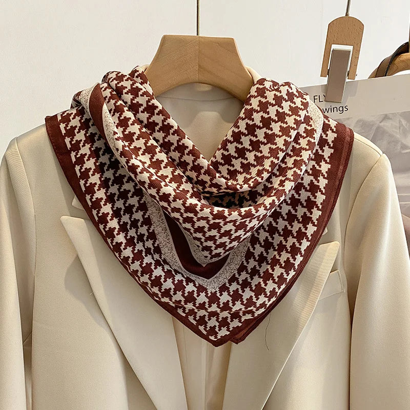 Pure Cotton Womens Printed Scarf - Fashionable Square Foulard for Neck and Hair - ZOOMNSTORE