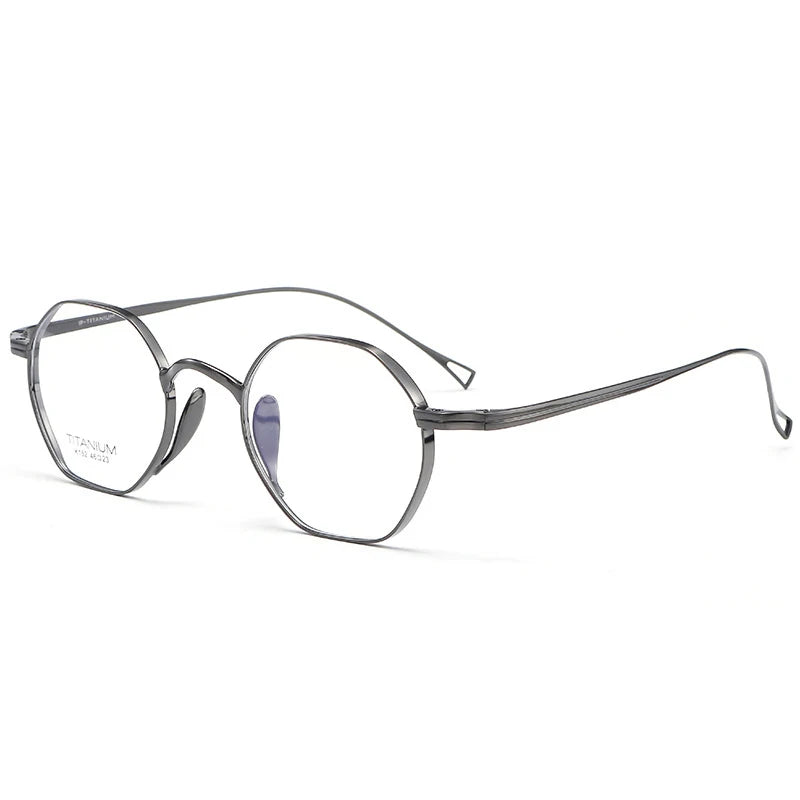 Pure Titanium Eyeglasses - Handmade Retro Polygonal Frames Small Frame Glasses - ZOOMNSTORE