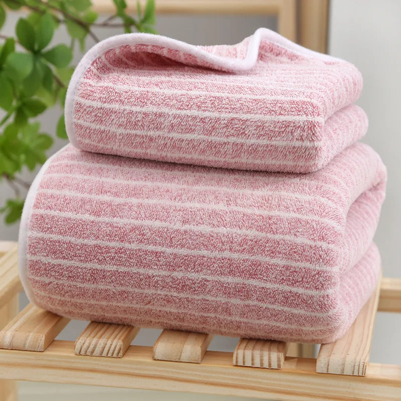 Quick-Drying Towel Coral Fleece Towels Bath Towels Thickened Absorbent for Swimming Pool Sports Fitness Gift Towels - ZOOMNSTORE