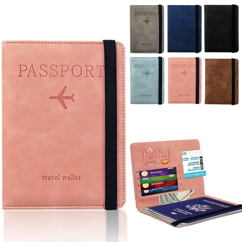RFID Blocking Leather Passport Holder Wallet - Multi-Function Travel Case for Men Women - ZOOMNSTORE