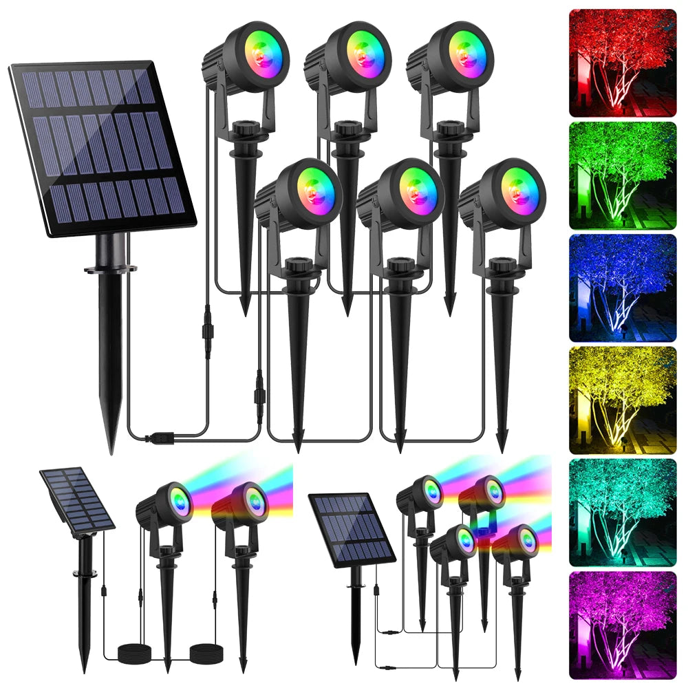 RGB Solar Spotlight - IP65 Waterproof Outdoor Garden Light for Holiday Decor - ZOOMNSTORE