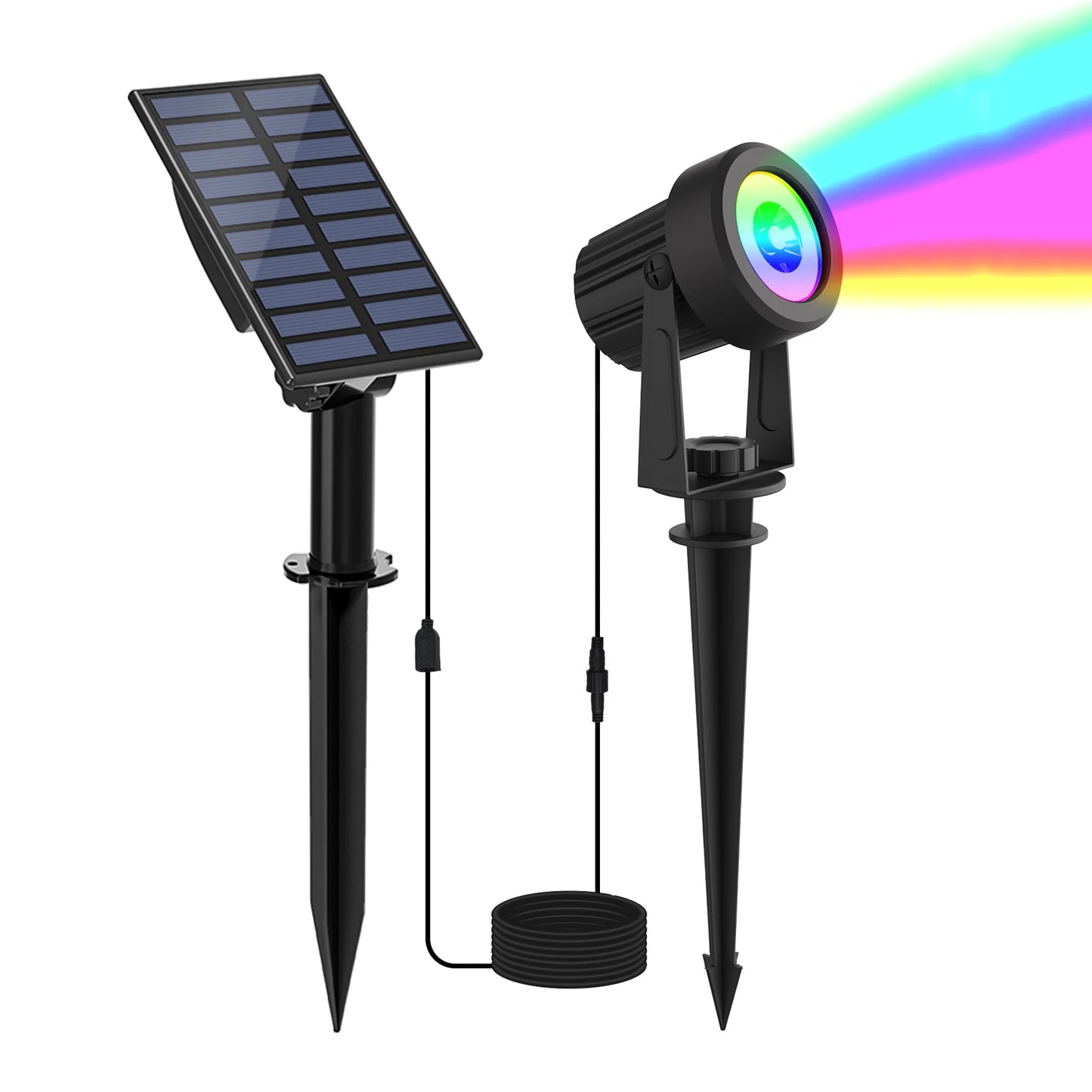 RGB Solar Spotlight - IP65 Waterproof Outdoor Garden Light for Holiday Decor - ZOOMNSTORE