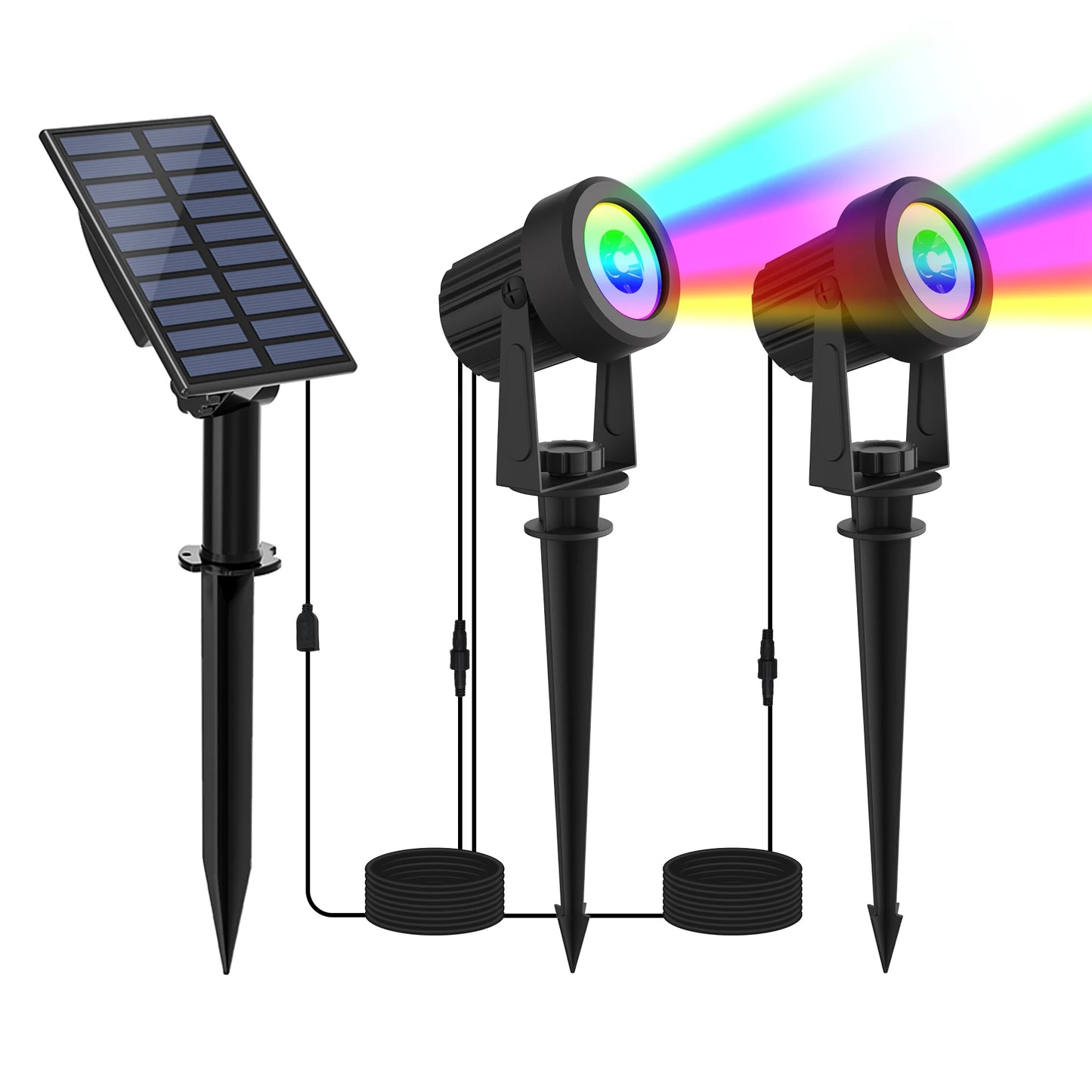 RGB Solar Spotlight - IP65 Waterproof Outdoor Garden Light for Holiday Decor - ZOOMNSTORE