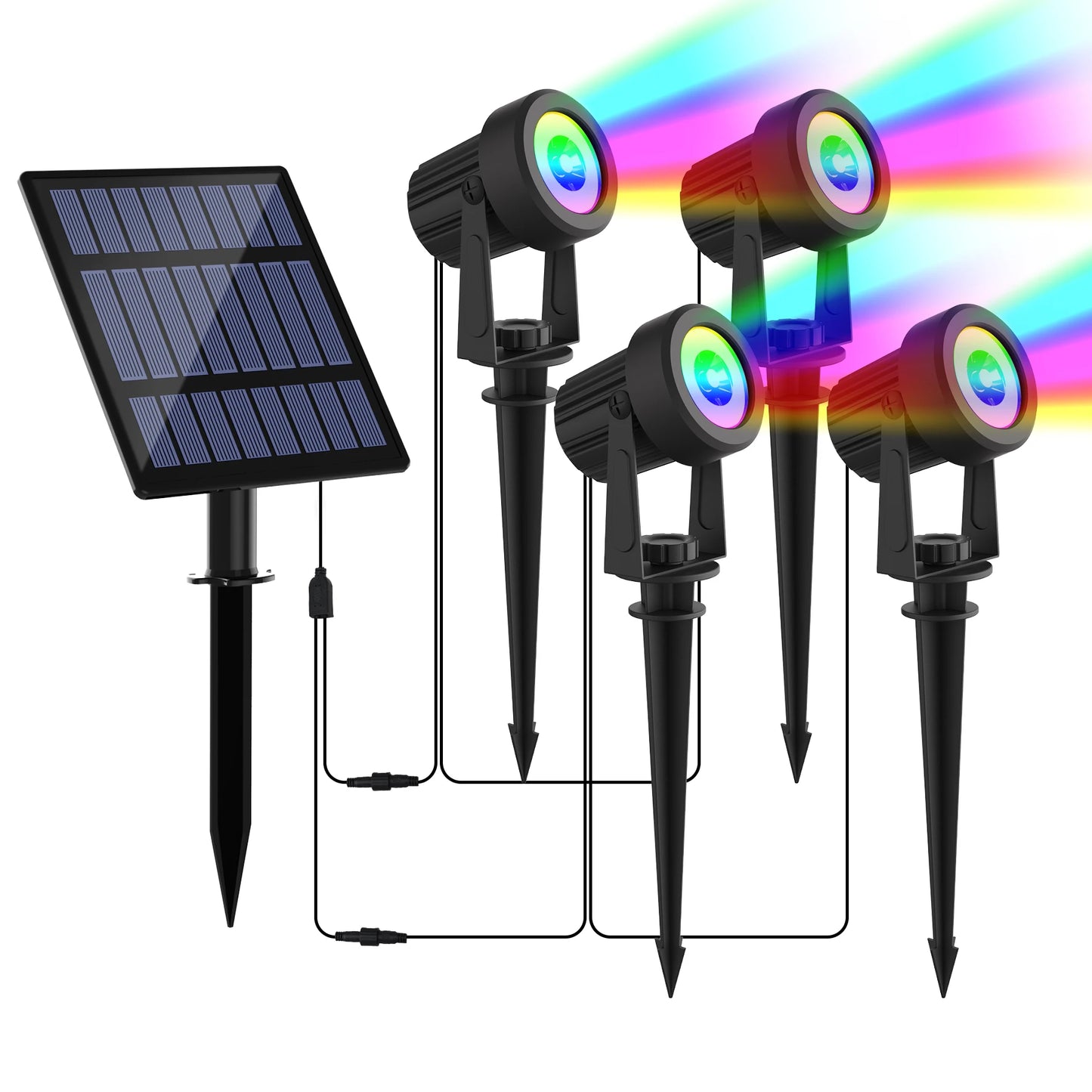 RGB Solar Spotlight - IP65 Waterproof Outdoor Garden Light for Holiday Decor - ZOOMNSTORE