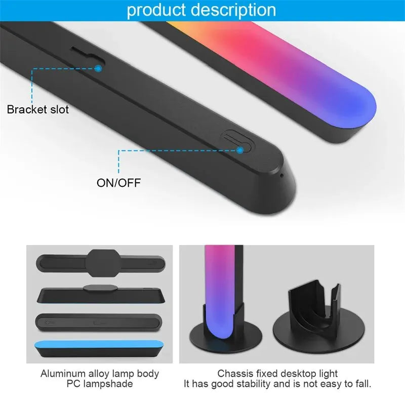 RGB Symphony LED Desktop Night Light - App Controlled Music Rhythm Atmosphere Lamp - ZOOMNSTORE