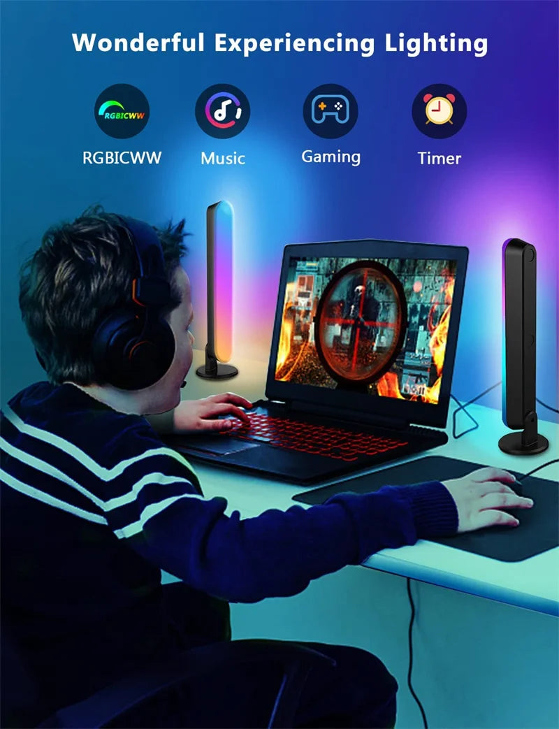 RGB Symphony LED Desktop Night Light - App Controlled Music Rhythm Atmosphere Lamp - ZOOMNSTORE