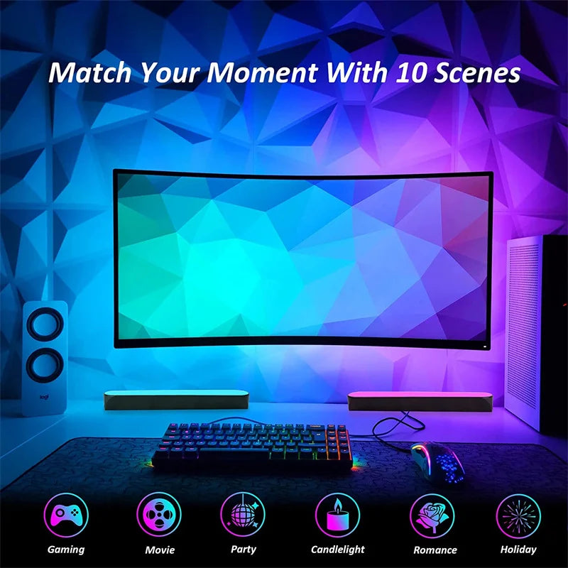 RGB Symphony LED Desktop Night Light - App Controlled Music Rhythm Atmosphere Lamp - ZOOMNSTORE