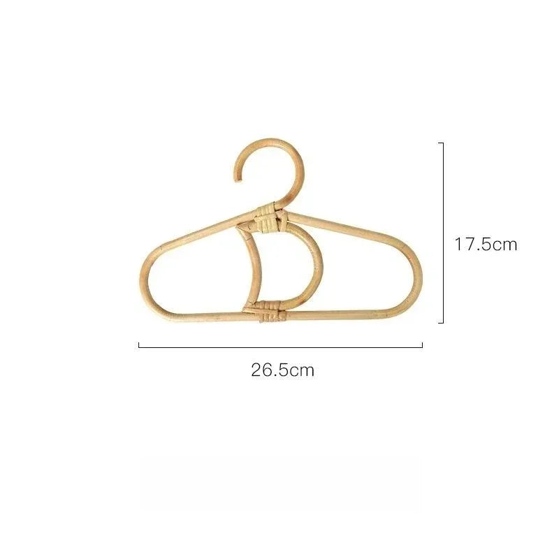 Rattan Wall Hooks - Natural Rattan Hanger for Kids Clothes Organizer Rack - ZOOMNSTORE