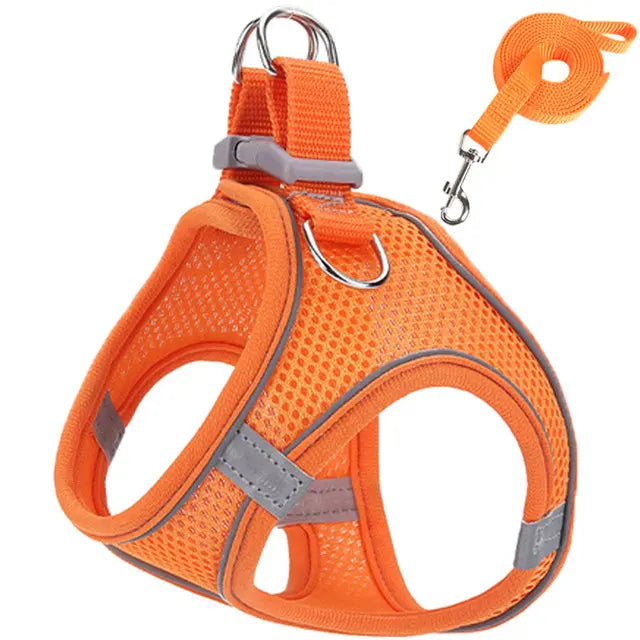 Reflective Cat Harness and Leash Set - Adjustable Pet Harness for Cats and Small Dogs - ZOOMNSTORE