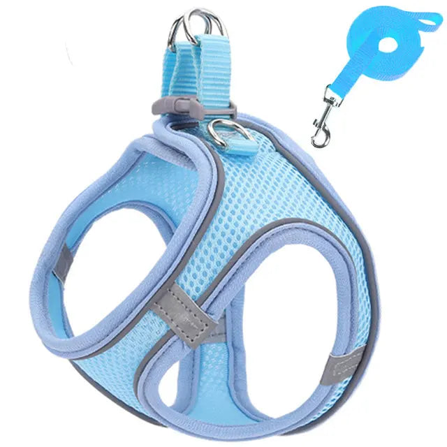 Reflective Cat Harness and Leash Set - Adjustable Pet Harness for Cats and Small Dogs - ZOOMNSTORE