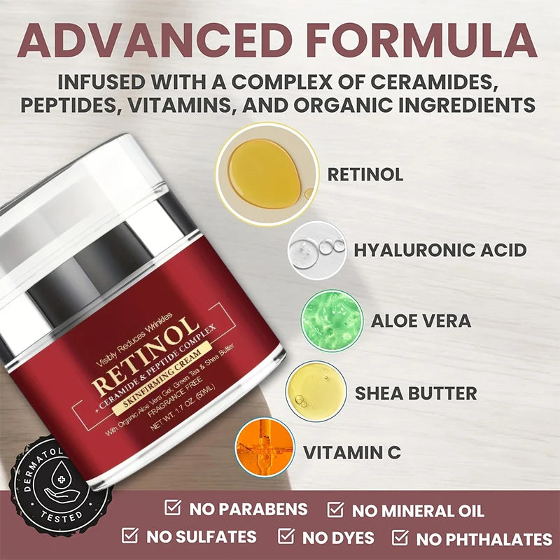 Retinol Anti-Aging Cream - Firming Moisturizer for Fine Lines and Skin Repair - ZOOMNSTORE