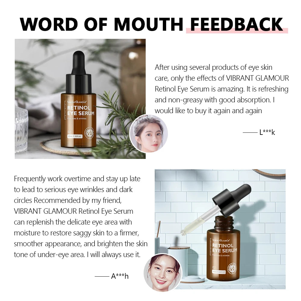 Retinol Eye Serum - Anti-Wrinkle Dark Circle Remover Brightening Moisturizer - ZOOMNSTORE
