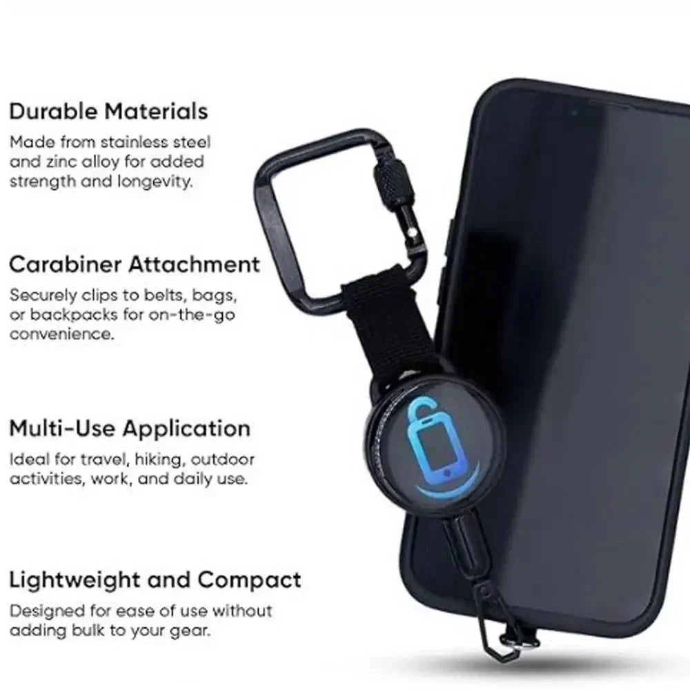 Retractable Phone Tether – Anti-Theft Phone Holder With Belt Clip | Adjustable Outdoor Safety Lanyard - ZOOMNSTORE