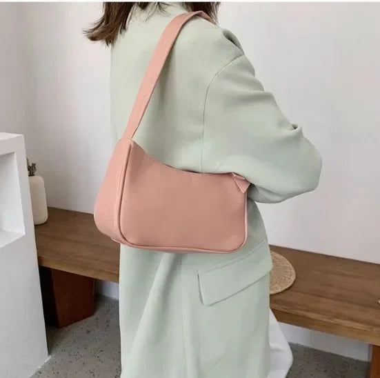 Retro PU Leather Shoulder Bag - Casual Small Top-Handle Handbag for Women - ZOOMNSTORE
