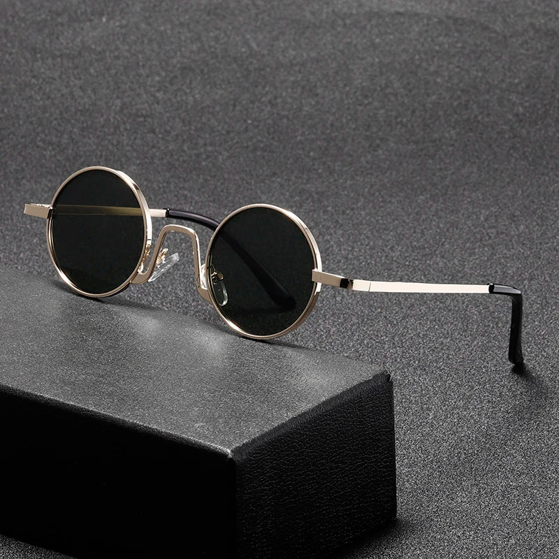 Retro Round Sunglasses – Hippie Circular Metal Glasses With UV Protection Eyewear - ZOOMNSTORE