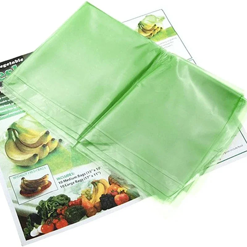 Green Bags for Fruits and Veggies Reusable Vegetable Bags for Refrigerator Food Keep Fruits, Vegetables and Cut Flowers - ZOOMNSTORE