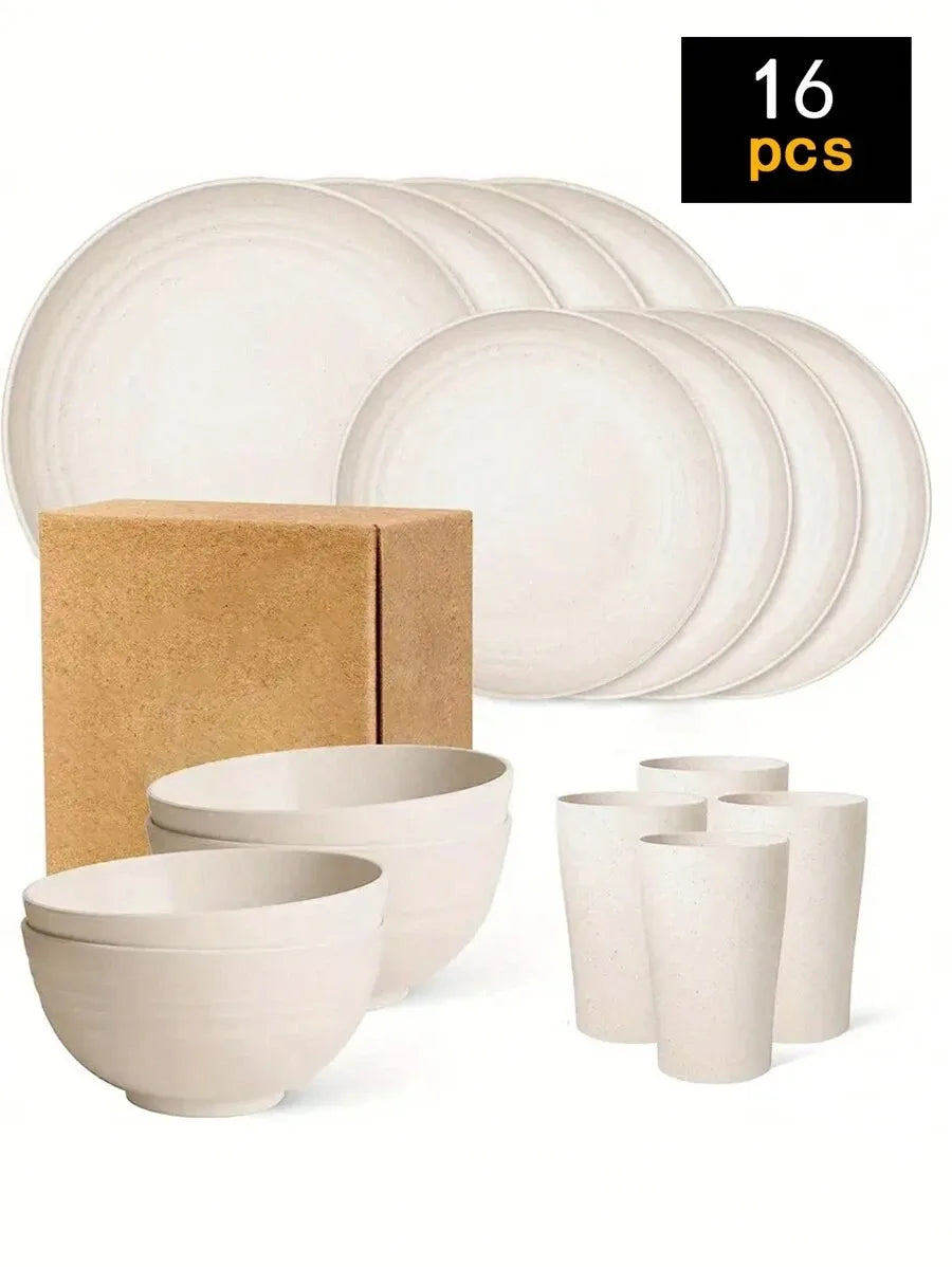Reusable Plastic Tableware Set - 41624pcs Plates Bowls Cups for Picnics School Supplies - ZOOMNSTORE