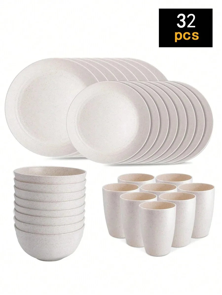 Reusable Plastic Tableware Set - 41624pcs Plates Bowls Cups for Picnics School Supplies - ZOOMNSTORE