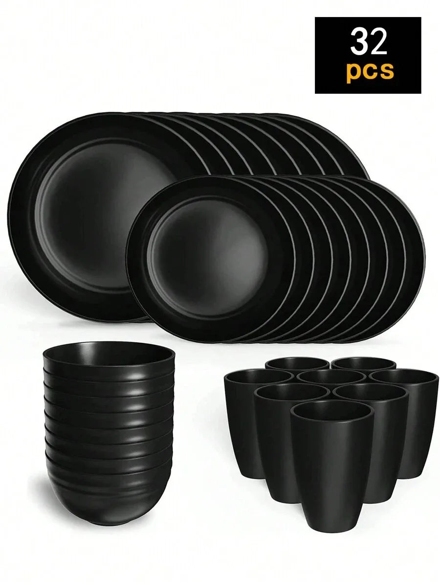 Reusable Plastic Tableware Set - 41624pcs Plates Bowls Cups for Picnics School Supplies - ZOOMNSTORE